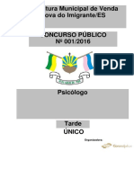 Concurso Público Prova Psicólogo