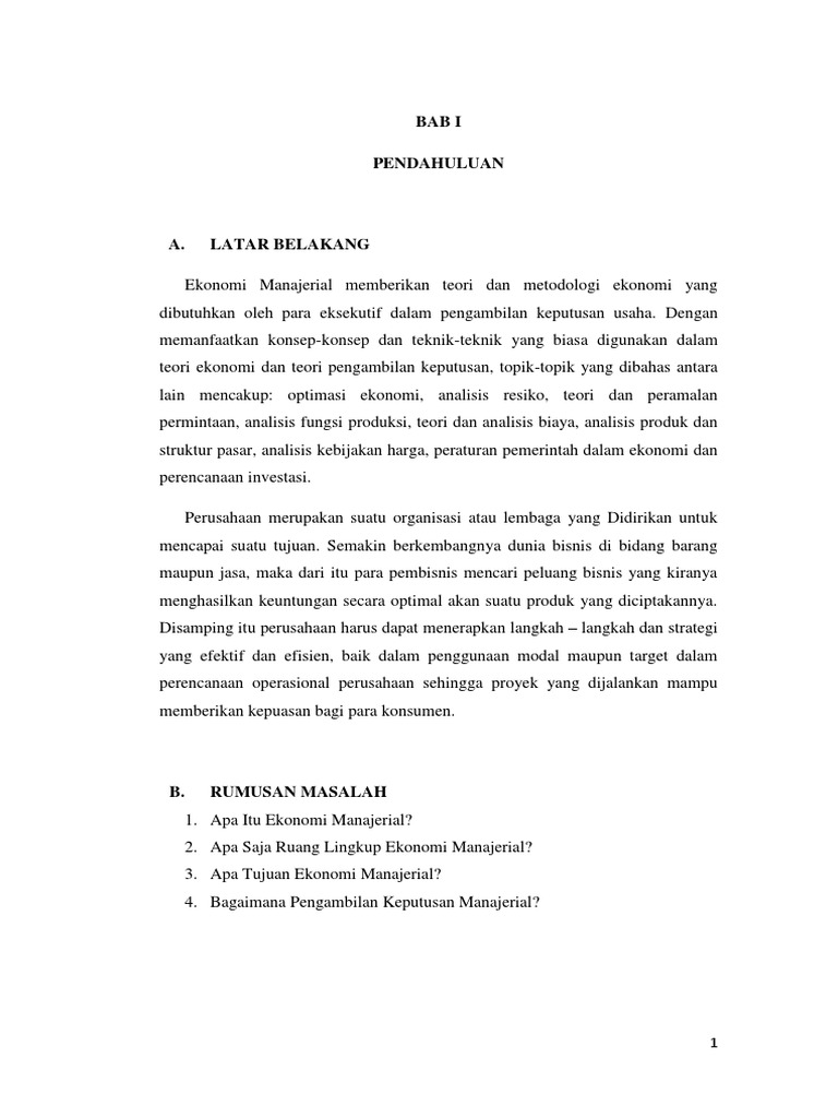 Makalah Ekonomi Manajerial 22 Pdf
