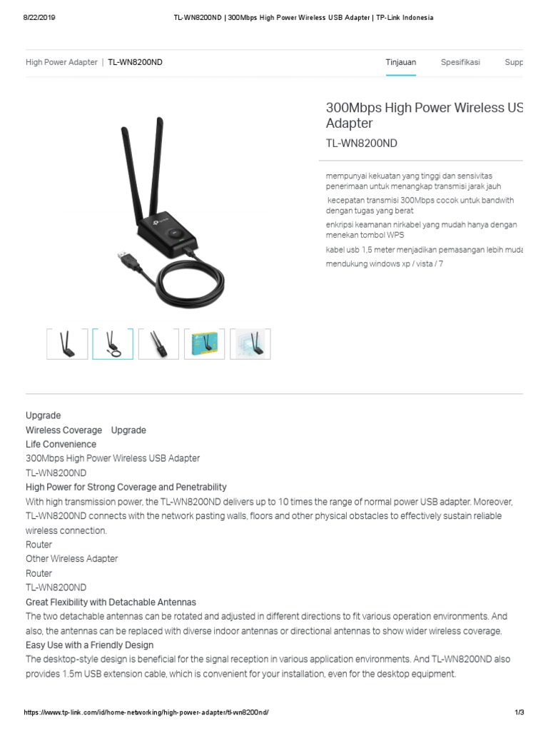 Adaptador WiFi USB TP-LINK TL-WN8200ND 300Mbps – COMPUTER HOUSE