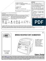 MR850 humidifier specifications and cleaning instructions