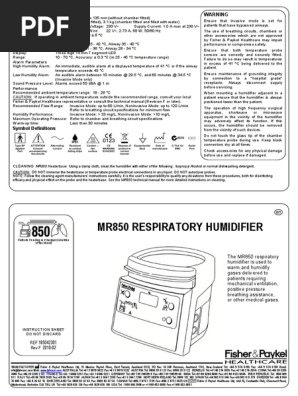Mr850 Humidifier User Manual Pdf Humidity Electrical Connector