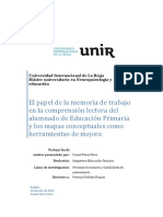 El Papel de La Memoria de Trabajo en La Comprensión Lectora Del Alumnado de Educación Primaria y Los Mapas Conceptuales Como Herramientas de Mejora