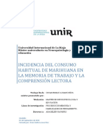 Incidencia Del Consumo Habitual de Marihuana en La Memoria de Trabajo y La Comprensión Lectora PDF