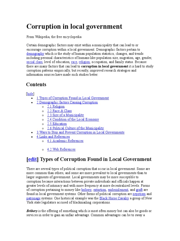 Corruption in Local Government | PDF | Corruption | Justice