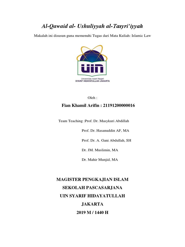 Makalah Qawaid Ushuliyyah