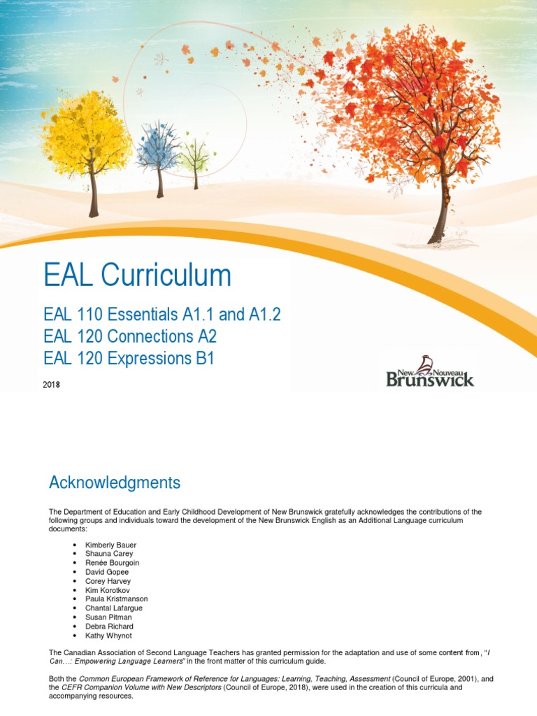 New Brunswick EAL Curriculum Guide | PDF | Business
