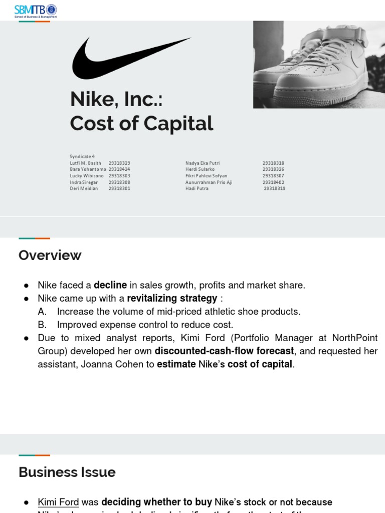 Nike inc cost of capital pdf cost of capital stocks