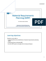 Material Requirements Planning (MRP) : Learning Objectives