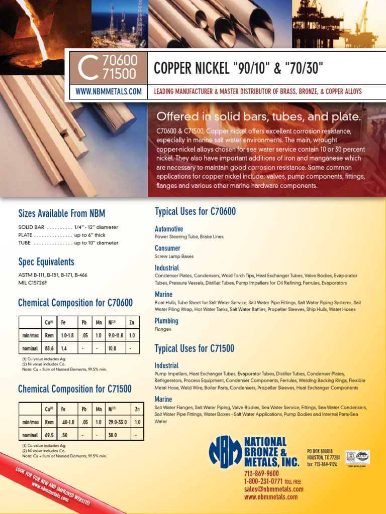 Brass Properties PDF PDF Pipe (Fluid Conveyance) Heat Exchanger