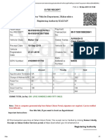 Vehicle registration renewal receipt from Maharashtra RTO