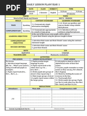 lesson plan year 1 supermind