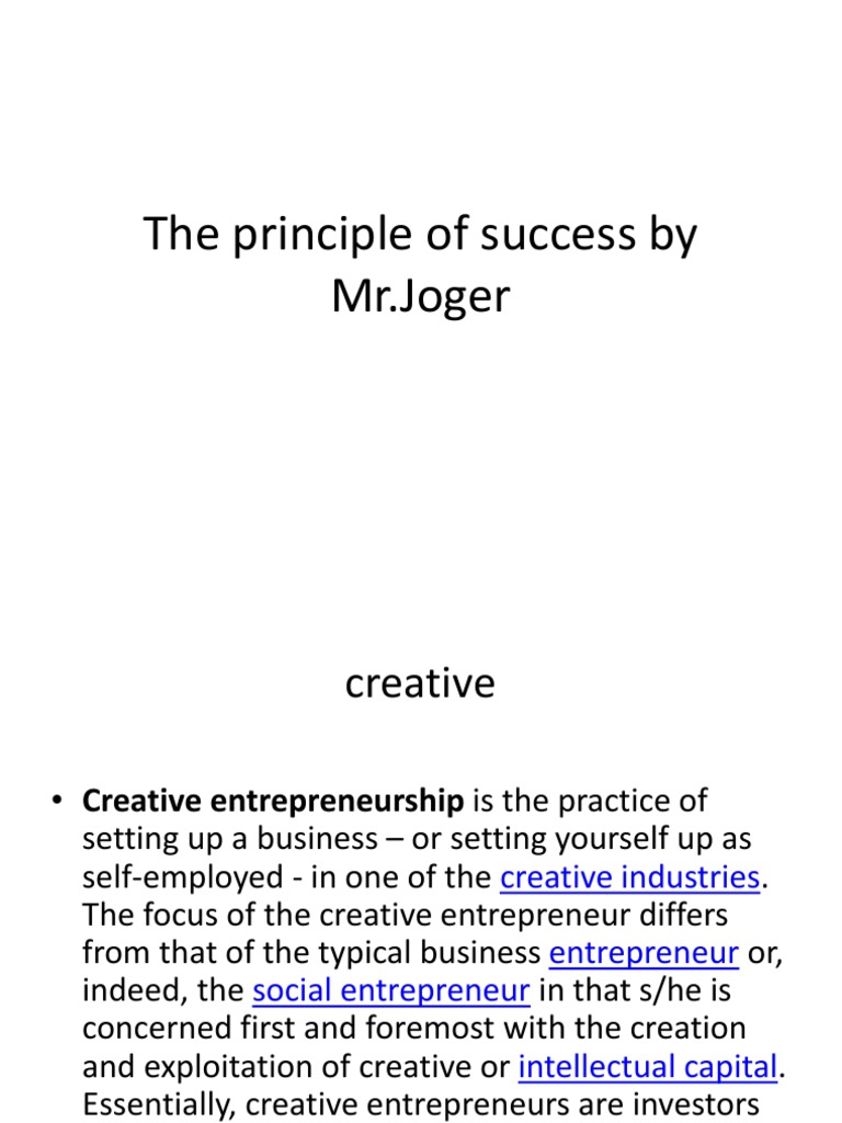 Principles of Creative Success | PDF