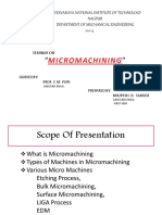 VISVESVARAYA NATIONAL INSTITUTE OF TECHNOLOGY SEMINAR ON MICROMACHINING