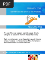 Research Title: Identifying and Stating The Problem