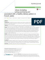 Food Choice Motives Including Sustainability During Purchasing Are Associated With A Healthy Dietary Pattern in French Adults