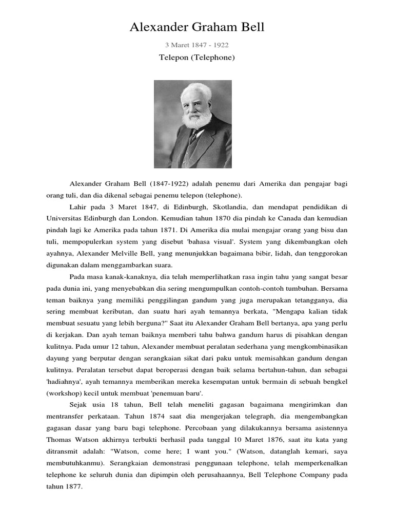 Alexander Graham Bell, Free Pdf Download – FYZQL