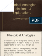 Rhetorical Analogies, Definitions, & Explanations: Jaime Francisquez