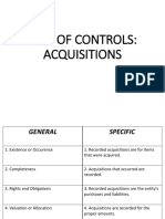 Test of Controls: Acquisitions