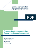 Organizing A Presentation Mengorganisasi Presentasi