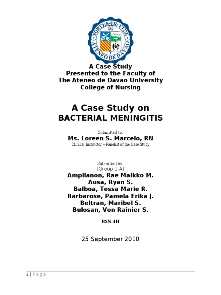 Case Study of Bacterial Meningitis | PDF | Brainstem | Cerebrospinal Fluid