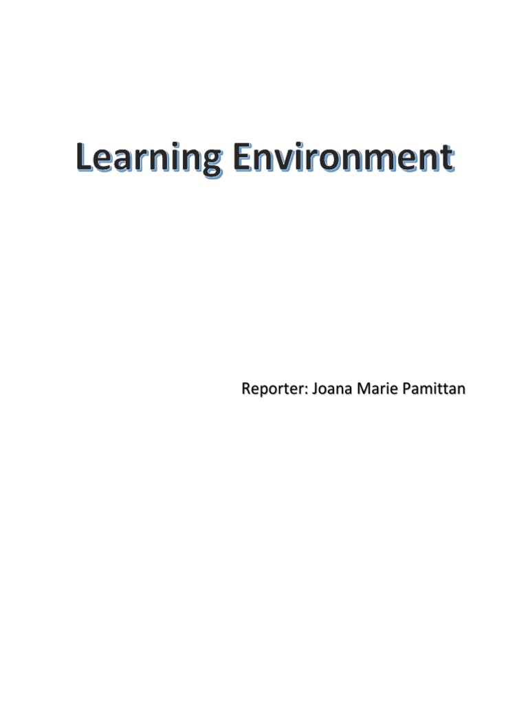 Understanding Learning Environments | PDF | Self | Learning