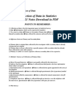 Collection of Data in Statistics Class 11 Notes Download in PDF