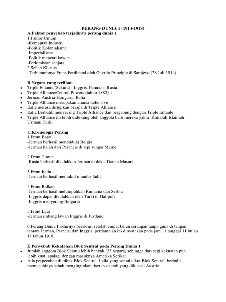 Perang Dunia 1 | PDF
