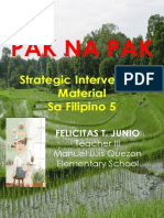 Pak Na Pak: Strategic Intervention Material Sa Filipino 5
