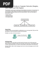 Transmission Modes in Computer Networks