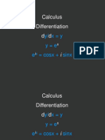 Calculus Differentiation D D: Y/ X y y e e Cosx + Sinx