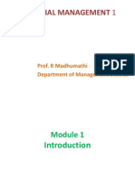 Financial Management 1: Prof. R Madhumathi Department of Management Studies