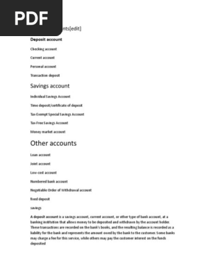 types of account