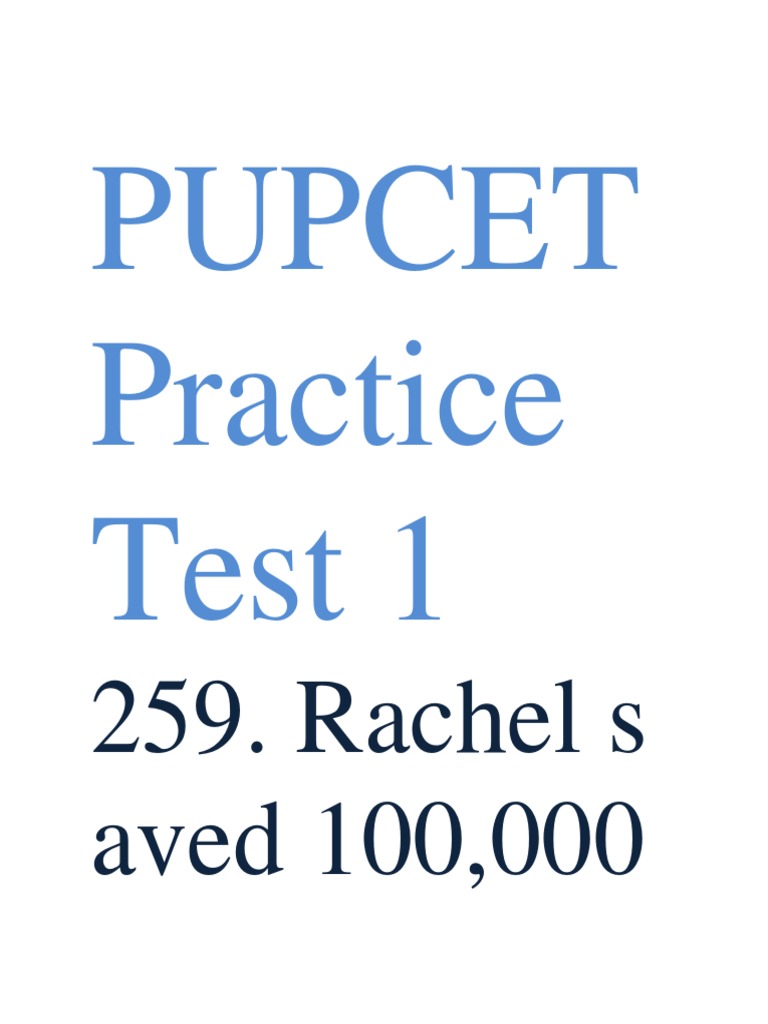 PUPCET Practice Test 1 Questions | PDF | Leisure | Sports