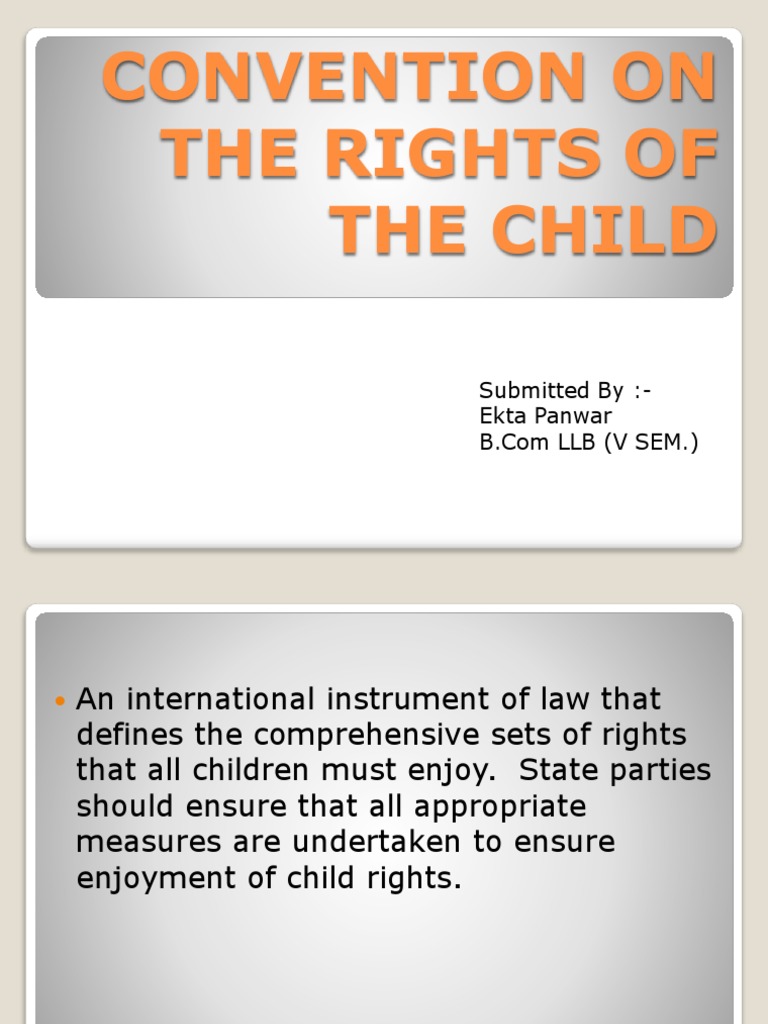Convention on the Rights of the Child | PDF | Children's Rights ...