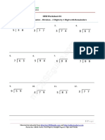 CBSE Worksheet-04 CLASS - III Mathematics - Division - 2 Digits by 1 Digit With Remainders