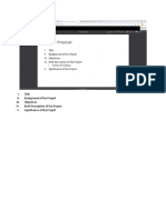 I. Title II. Background of The Project Iii. Objectives IV. Brief Description of The Project V. Significance of The Project