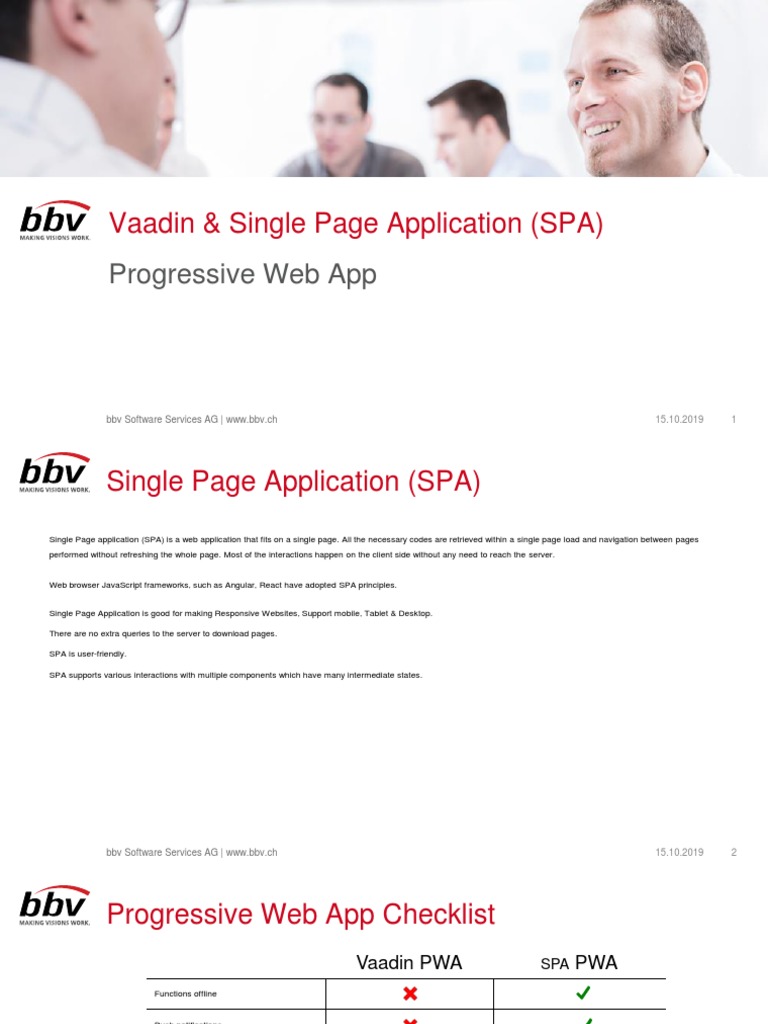 Vaadin & Single Page Application (SPA) : Progressive Web App | PDF ...