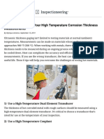 Tips For Conducting UT Thickness Measurements On Hot Equipment