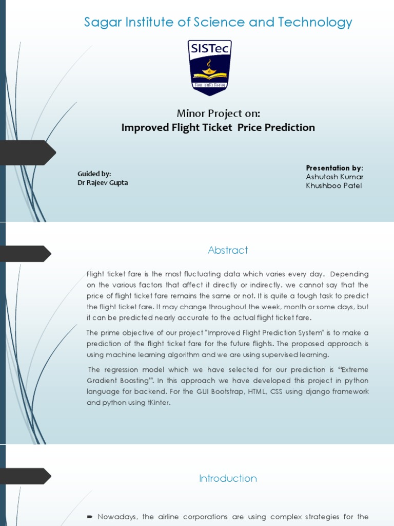 Improved Flight Price Prediction System | PDF | Prediction ...