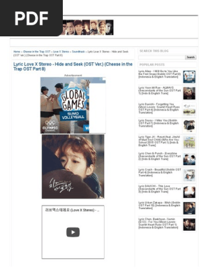 Lyric Love X Stereo Hide And Seek Ost Ver Cheese In The Trap