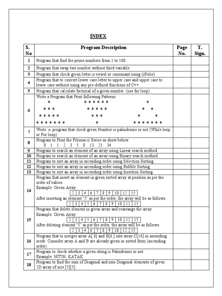 Computer Science (083) Practical File For Class XII | PDF | Matrix ...