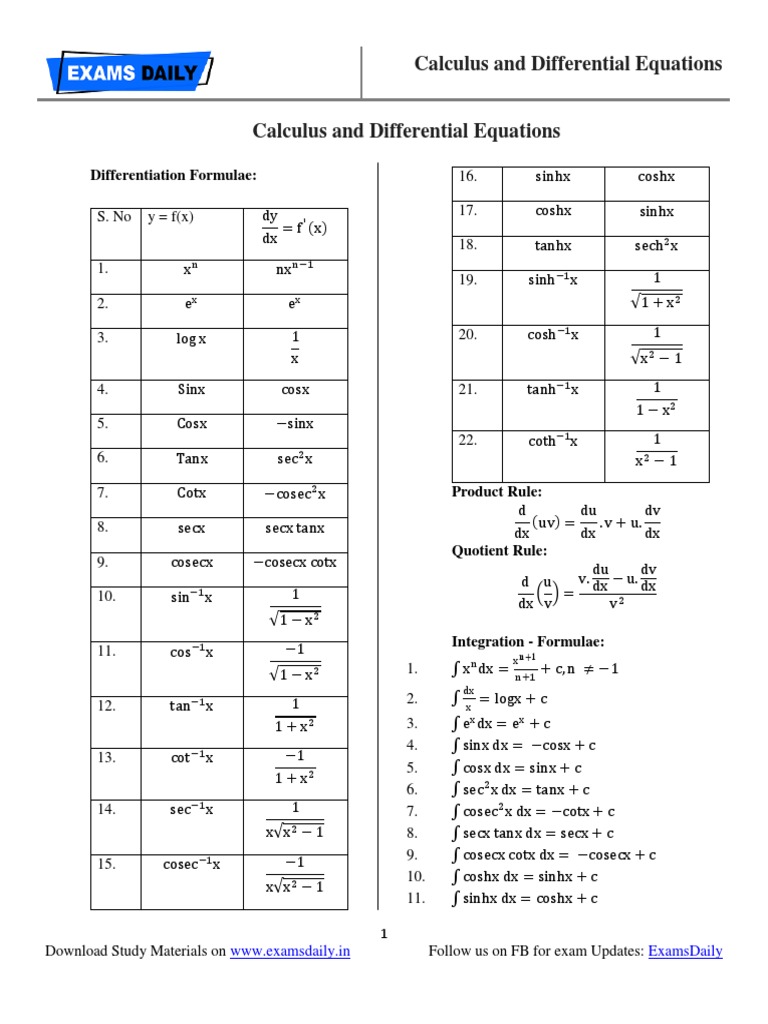 Calculus and Differential Equations PDF PDF Algebra Functions And