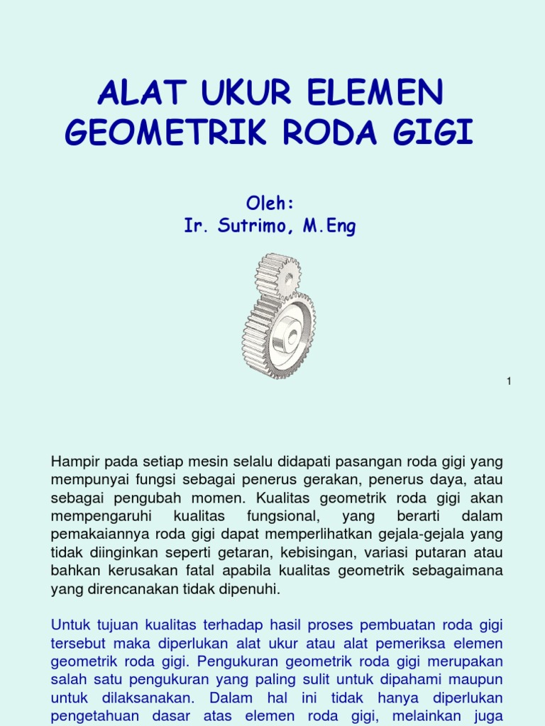 Alat Ukur Geometrik Roda Gigi | PDF