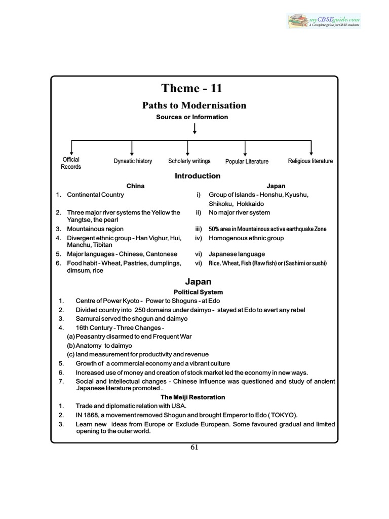 11 History Notes 11 Paths To Modernization PDF | PDF | Japan | Mao Zedong
