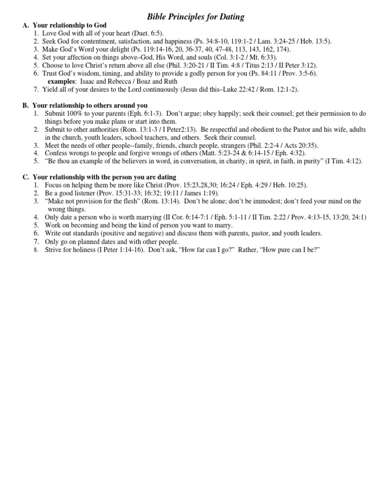 Bible Principles For Dating | PDF
