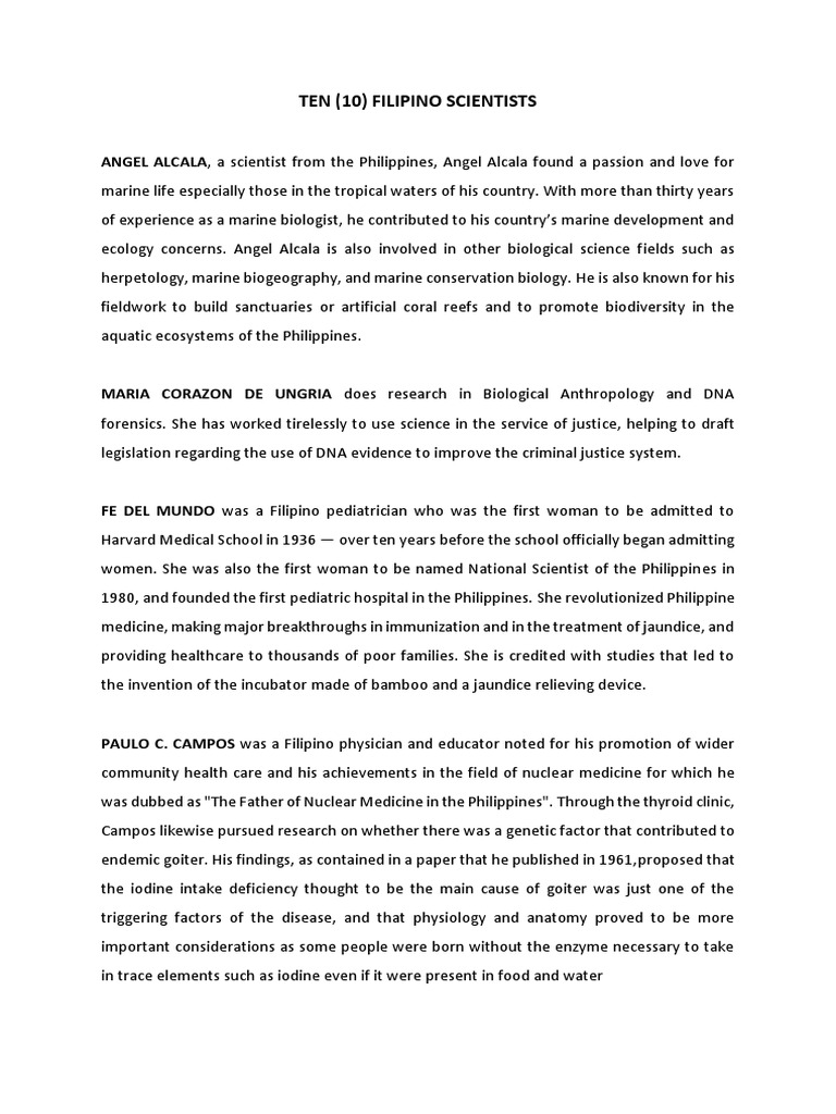 Filipino Scientists Notes PDF | PDF | Biology | Science