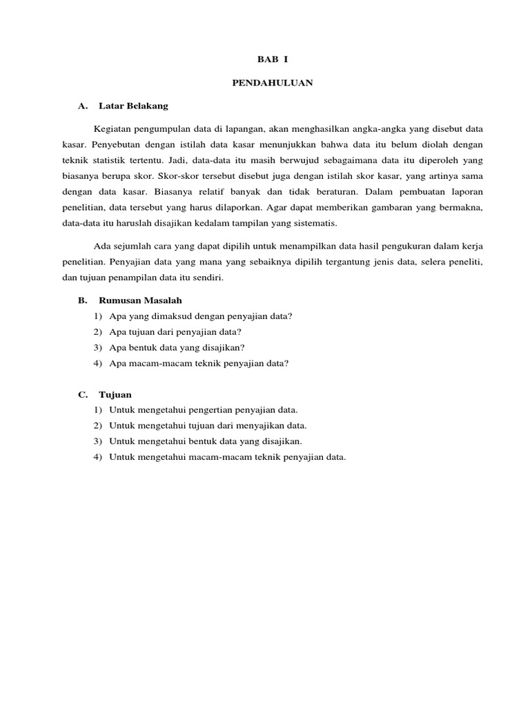 Makalah Penyajian Data Statistik