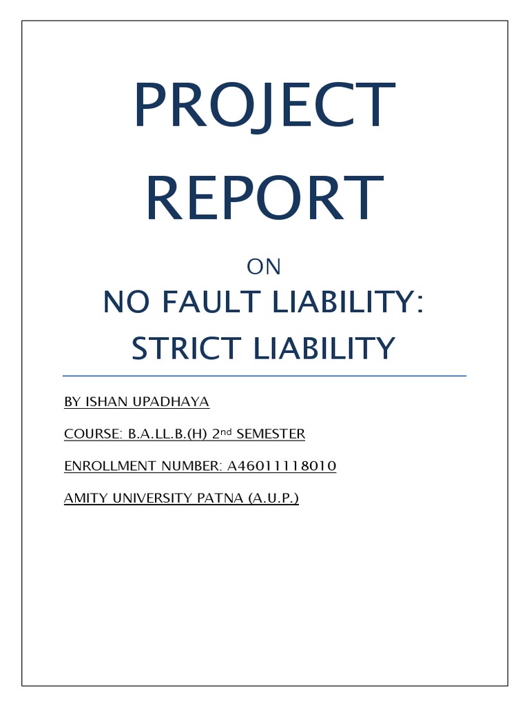 No Fault Liability in Indian Tort Law | PDF | Strict Liability | Tort