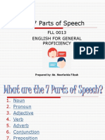 Topic 1 - Parts of Speech