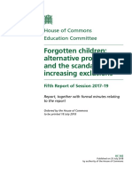 Forgotten Children: Alternative Provision and The Scandal of Ever Increasing Exclusions